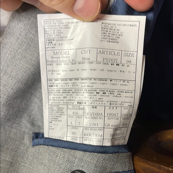 Suit Supply Men's Double-Breasted Gray Blazer - Picture 3 of 5